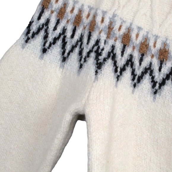 Artelier Nicole Miller Med Mock Neck Fair Isle Ribbed Knit Sweater Pullo… - Picture 9 of 11